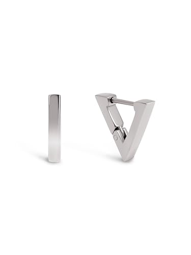 SINGULARU - Pendientes Pirámide. Acero con Altura de 13,9 mm. Forma de Triángulo con Cierre Congo/click Joyas para Mujer