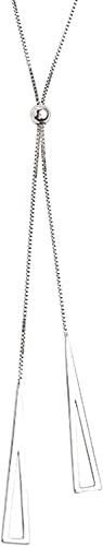 Upxiang Collar de triángulo geométrico de Plata de Ley 925 de Lujo para Mujer, Colgante Largo, Collar de Cadena de clavícula Ajustable, joyería, Regalos