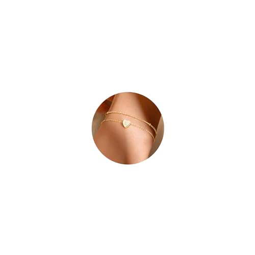 JeweBella Pulsera Inicial de Plata/Oro para Mujer - Corazón Personalizada de Acero Inoxidable - Letras Joyas Regalos Cumpleaños para Mujeres y Niñas