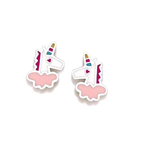 Pendientes Agatha Ruiz de la Prada plata Ley 925m colección ROSCA niña 8mm. unicornio color - Modelo: 034ROS