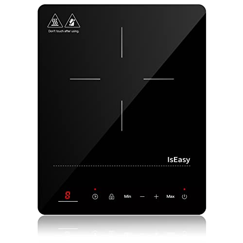 Placa de inducción portátil, IsEasy placa inducción 2100W, placa de cocción de 28 cm