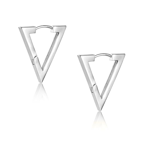 ALEXCRAFT Pendientes Mujer Plata 925 Pendientes Triangulo Mujer Pendientes Plata Pequeños Regalo para Mujeres Novias Mamás y Niñas