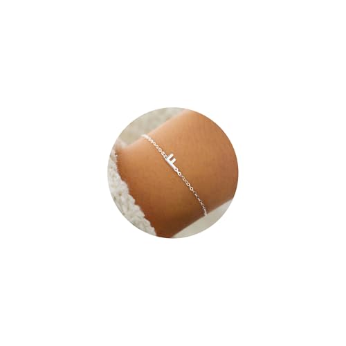 TINGN Pulseras con inicial de oro para mujeres y niñas, regalos – Pulsera chapada en oro de 18 quilates con inicial simple para mujer, pulseras de oro delicadas para mujeres, adolescentes, niñas