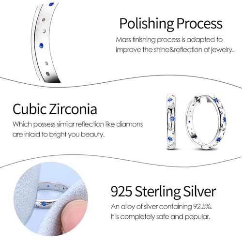 QIKAOLA S925 Pendientes de plata esterlina para las mujeres hipoalergénico Huggie Pendientes