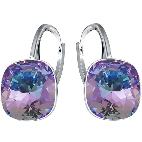 Pendientes de plata exclusivos diseños de cristal de marca – Pendientes de plata 925 de alta calidad para mujer en diferentes tonos y colores, Plata esterlina, Circonia cúbica