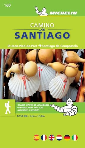 Mapa-Guía Camino de Santiago: St-Jean-Pied-de-Port - Santiago de Compostela 1/150 000: 160 (Mapas Temáticos Michelin)