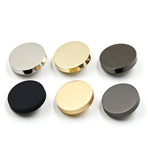 10PCS Botas Planas del Botón del Metal de las Mujeres del Botón de la Capa del Botón de la Chaqueta del Botón de la Chaqueta del Botón de la Camisa del Botón de la Camisa del Botón (20mm Plata)