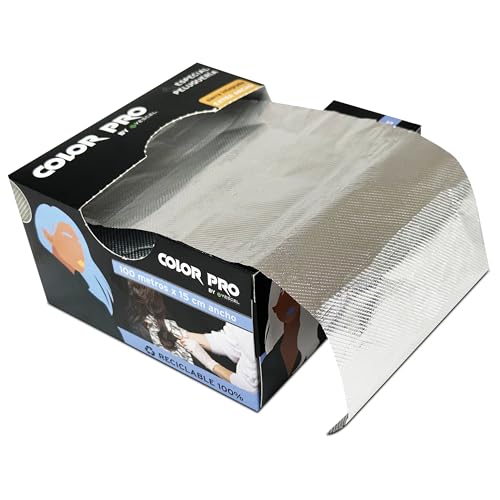 Papel Aluminio Peluquería Profesional 15 cm x 100 m | Papel Aluminio para Mechas, Decoloración, Coloración y Tintes (1 unidad)