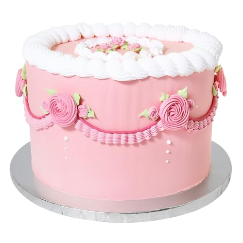 PME CBWRS10 Set Cake Boards Redondos para Tartas con Bordes envueltos, Plata (10