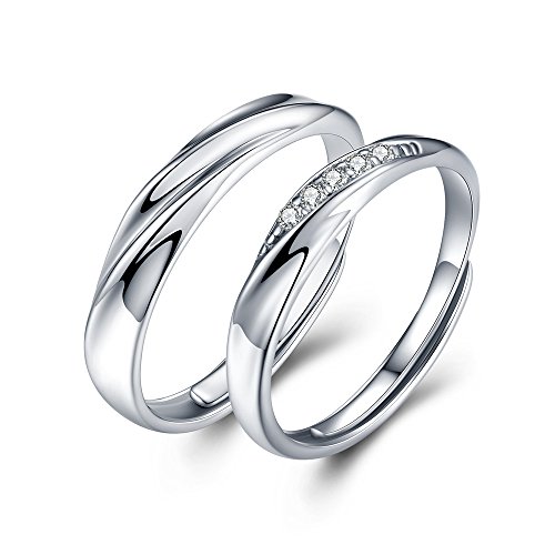 Endless Love sassu fine plata Circonita cúbica pareja anillo Swarovski zircon anillo de pareja anillo de propuesta anillo de compromiso anillo de boda pareja regalo de cumpleaños