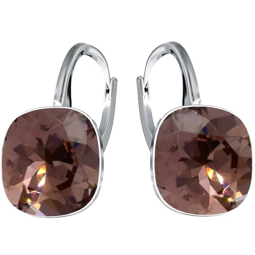 Pendientes de plata exclusivos diseños de cristal de marca – Pendientes de plata 925 de alta calidad para mujer en diferentes tonos y colores, Plata esterlina, Circonia cúbica