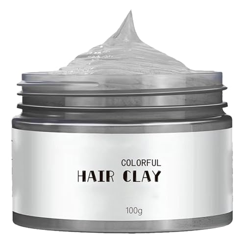 KOAHDE Crema de Color de Cabello Gris,Teñida para el Cabello Plateado,Cera Gris del Color del Pelo,Crema para Teñir el Cabello,Adecuado para Días Festivos Como Halloween,1pc