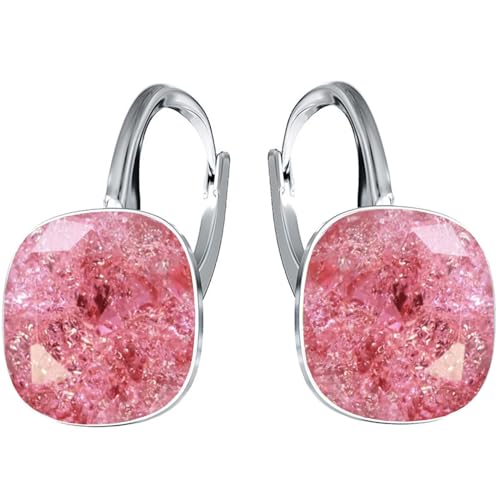 Pendientes de plata exclusivos diseños de cristal de marca – Pendientes de plata 925 de alta calidad para mujer en diferentes tonos y colores, Plata esterlina, Circonia cúbica
