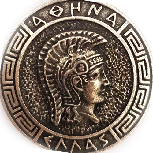 Llavero Moneda Antigua Atenea Escudo Diosa Atenea Llavero 2, plata, L