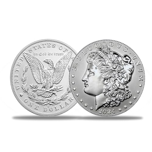 KEWEIYASW Monedas de plata de 1 oz. Dólar de plata Morgan de pureza 999 (anterior a 2024, de 1878 a 1904)