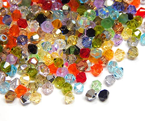 Preciosa - Juego de 200 perlas de cristal de Bohemia de 3 mm con doble cono, juego de perlas checas, perlas de cristal talladas